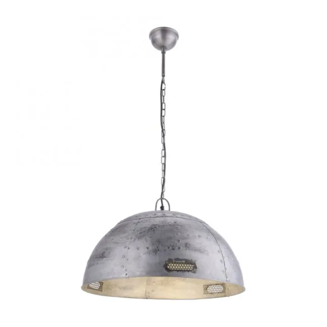 Pendelleuchte, Eisen, halbrunder Leuchtschirm, E27, Ø 60cm, rustikal