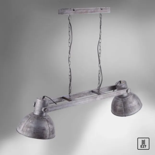 Pendelleuchte, Eisen,Industrial Stil, E27, 2flg., schwenkbar, Vintage