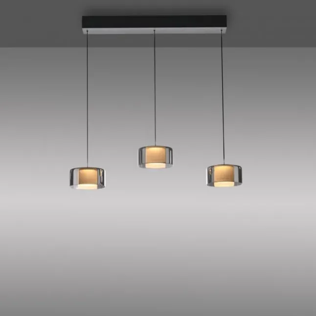 Pendelleuchte LED RIKA 3 flammig schwarz Comfort Lift Simply Dim