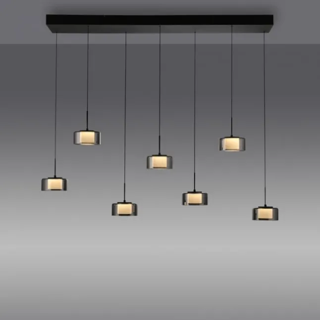 Pendelleuchte LED RIKA 7 flammig schwarz Comfort Lift Simply Dim