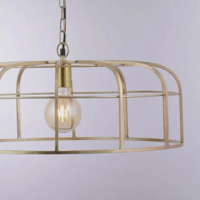 Pendelleuchte, messing-matt, E27 Fassung, schicker Retrolook