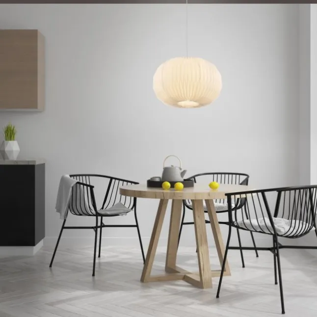 Pendelleuchte mit weißem Schirm zeitlos skandinavischer Stil