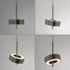 Pendelleuchte Q-ROTATE 1 flammig dunkel metall braun höhenverstellbar