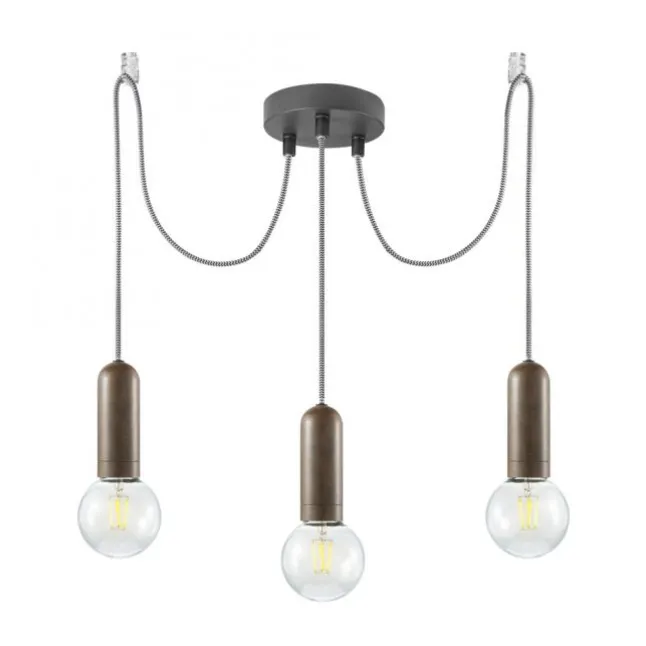 Pendelleuchte, rostfarben, E27, Industrial Stil, 2 flg., flexibel einstellbar