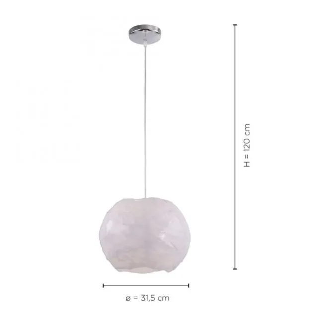 Pendelleuchte, weiß, Kunststoffschirm, E27, Ø 31,5 cm, blendfrei