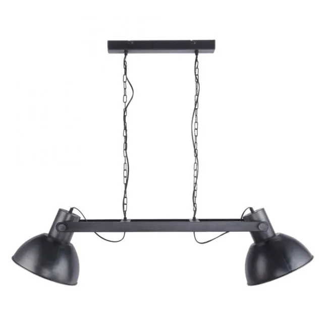 Pendelleuchte, 2 x E27, metallic-schwarz, Retro+Industrial Stil,