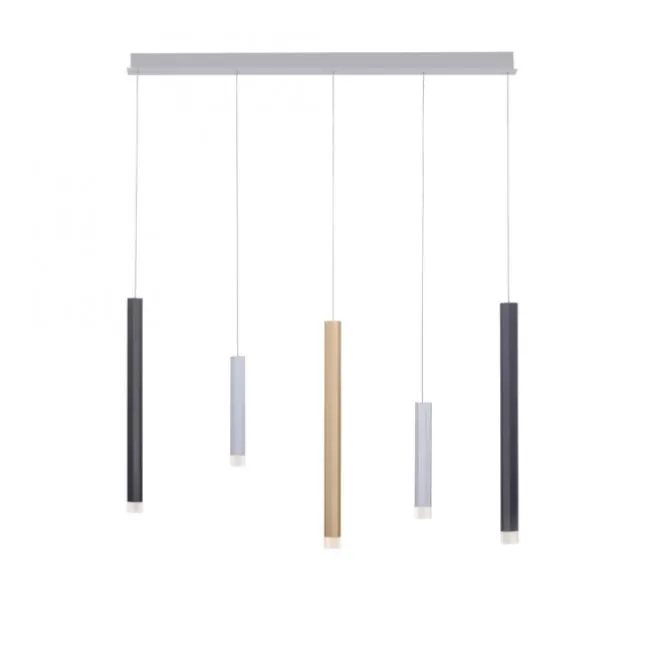 PURE Gemin LED-Pendelleuchte, Aluminium, gebürstet, höhenverstellbar