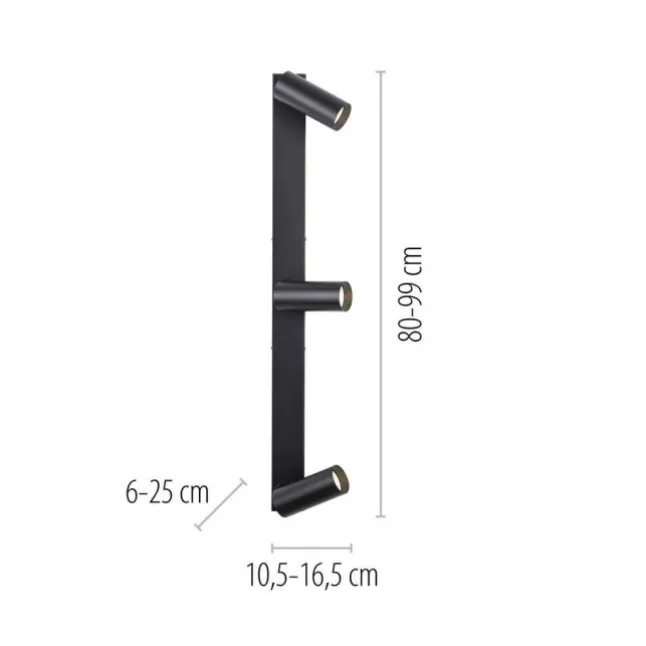 Schöner Wohnen-Kollektion LED Deckenleuchte RIK, schwarz, 3-flammig, drehbar