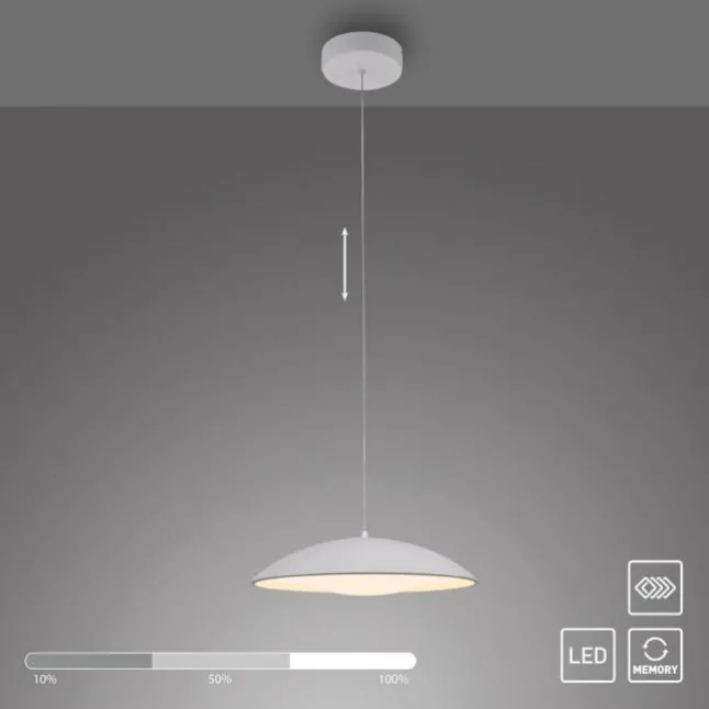Schöner Wohnen-Kollektion LED Pendelleuchte LENTE, weiss, einflammig, dimmbar, Memoryfunktion