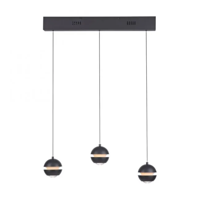 Schöner Wohnen-Kollektion LED Pendellechte, schwarz, 3-flammig, Lift