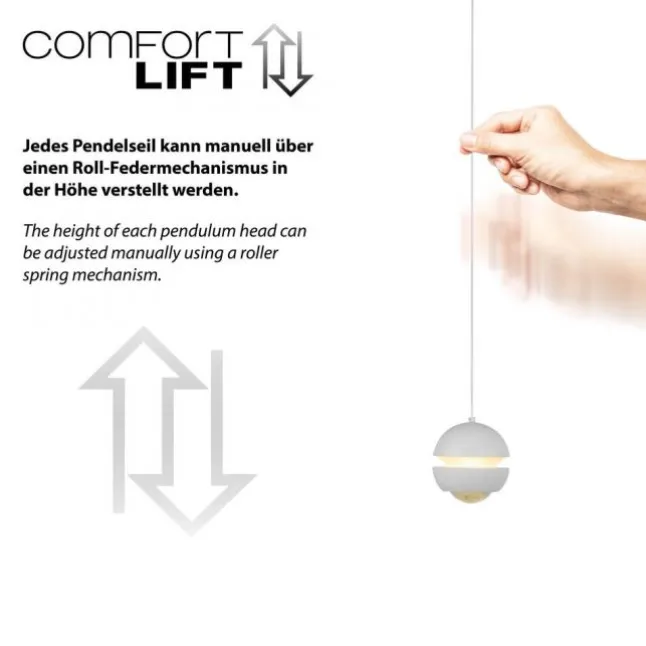 Schöner Wohnen-Kollektion LED Pendelleuchte LINI, weiss, 5-flammig, höhenverstellbar