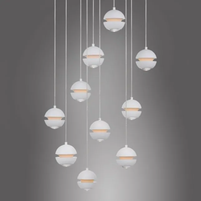 Schöner Wohnen-Kollektion LED Pendelleuchte LINI, weiss, 10-flammig, dimmbar