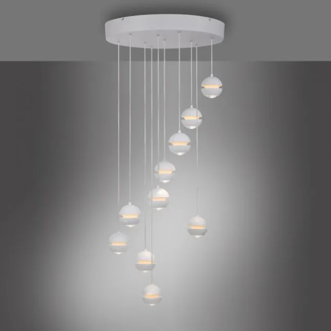 Schöner Wohnen-Kollektion LED Pendelleuchte LINI, weiss, 10-flammig, dimmbar