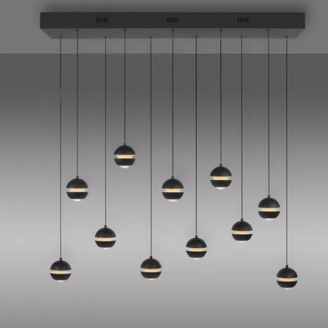 Schöner Wohnen-Kollektion LED Pendelleuchte LINI schwarz, 11-flammig, dimmbar