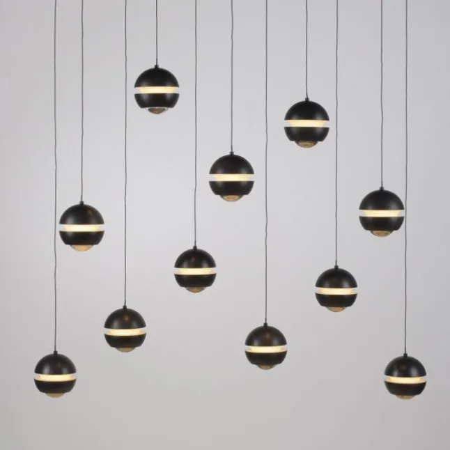 Schöner Wohnen-Kollektion LED Pendelleuchte LINI schwarz, 11-flammig, dimmbar