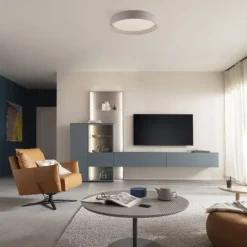 Schöner Wohnen-Kollektion LED Deckenleuchte TAVOLI, Sandfarben, rund D=39cm, dimmbar, Fernbedienung