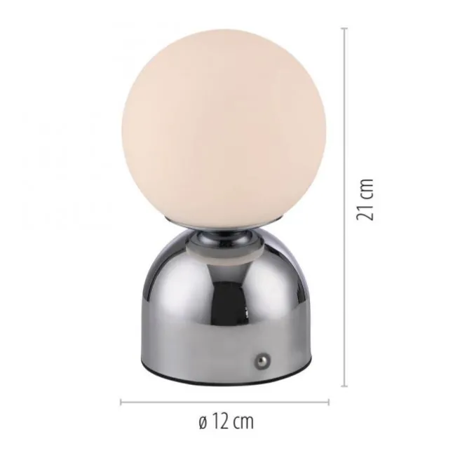 Schöner Wohnen-Kollektion LED Akku Tischleuchte RUDI, chrom, USB-Ladekabel