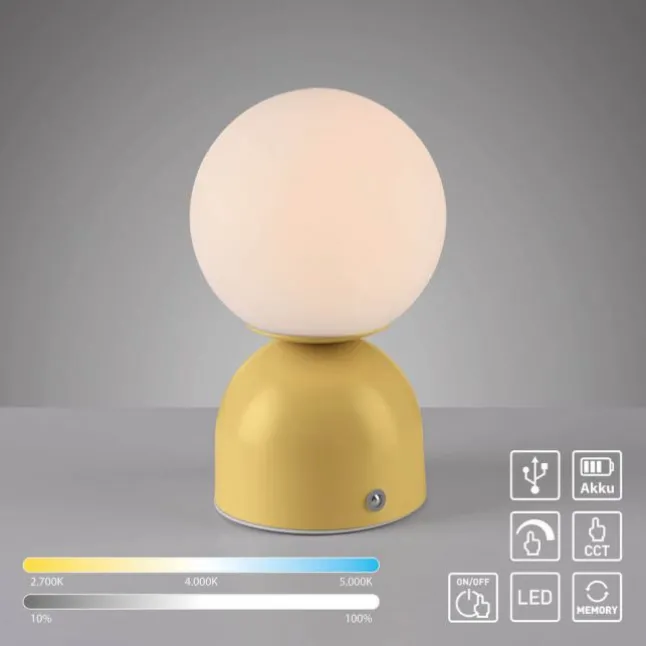 Schöner Wohnen-Kollektion LED Akku Tischleuchte RUDI, Blütenzauber, USB