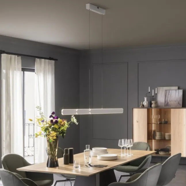 Schöner Wohnen-Kollektion LED Pendelleuchte ADRIANA ROUND, weiss, dimmbar