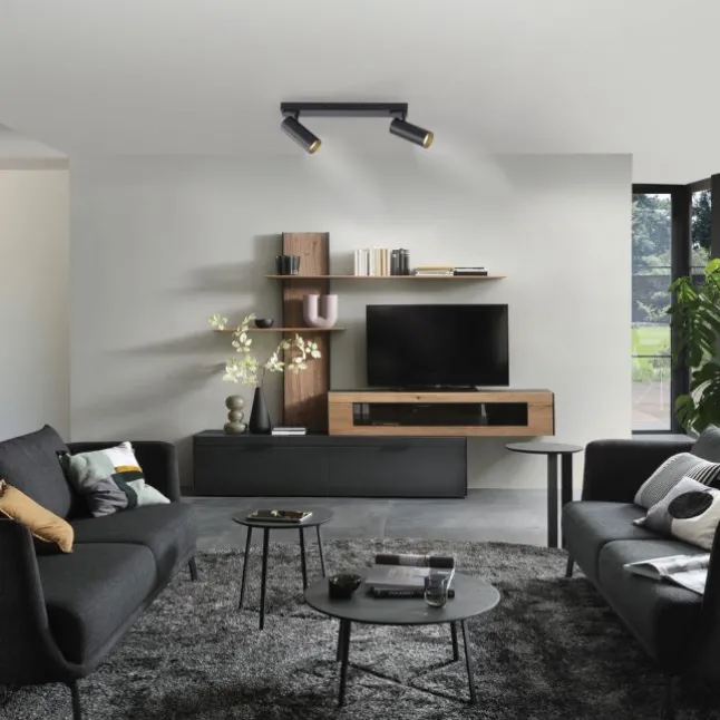 Schöner Wohnen-Kollektion LED Deckenleuchte RIK, schwarz, 2-flammig, drehbar