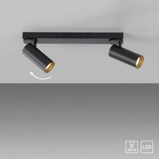 Schöner Wohnen-Kollektion LED Deckenleuchte RIK, schwarz, 2-flammig, drehbar