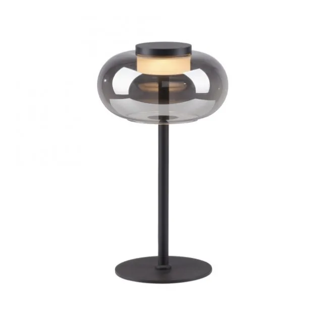 Schöner Wohnen-Kollektion Tischleuchte SIA schwarz, Rauchglas, Schnurschalter