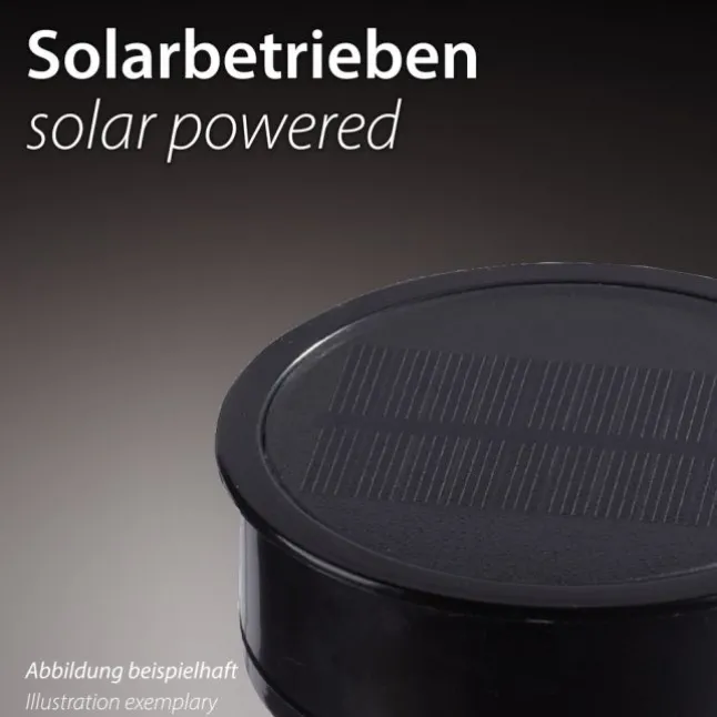 Solarfackel,Erdspießleuchte, schwarz, 3er Set mit Flammeneffekt